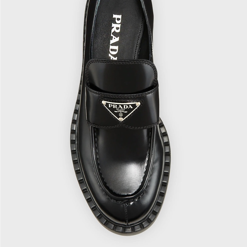 Prada Triangle Logo Loafers